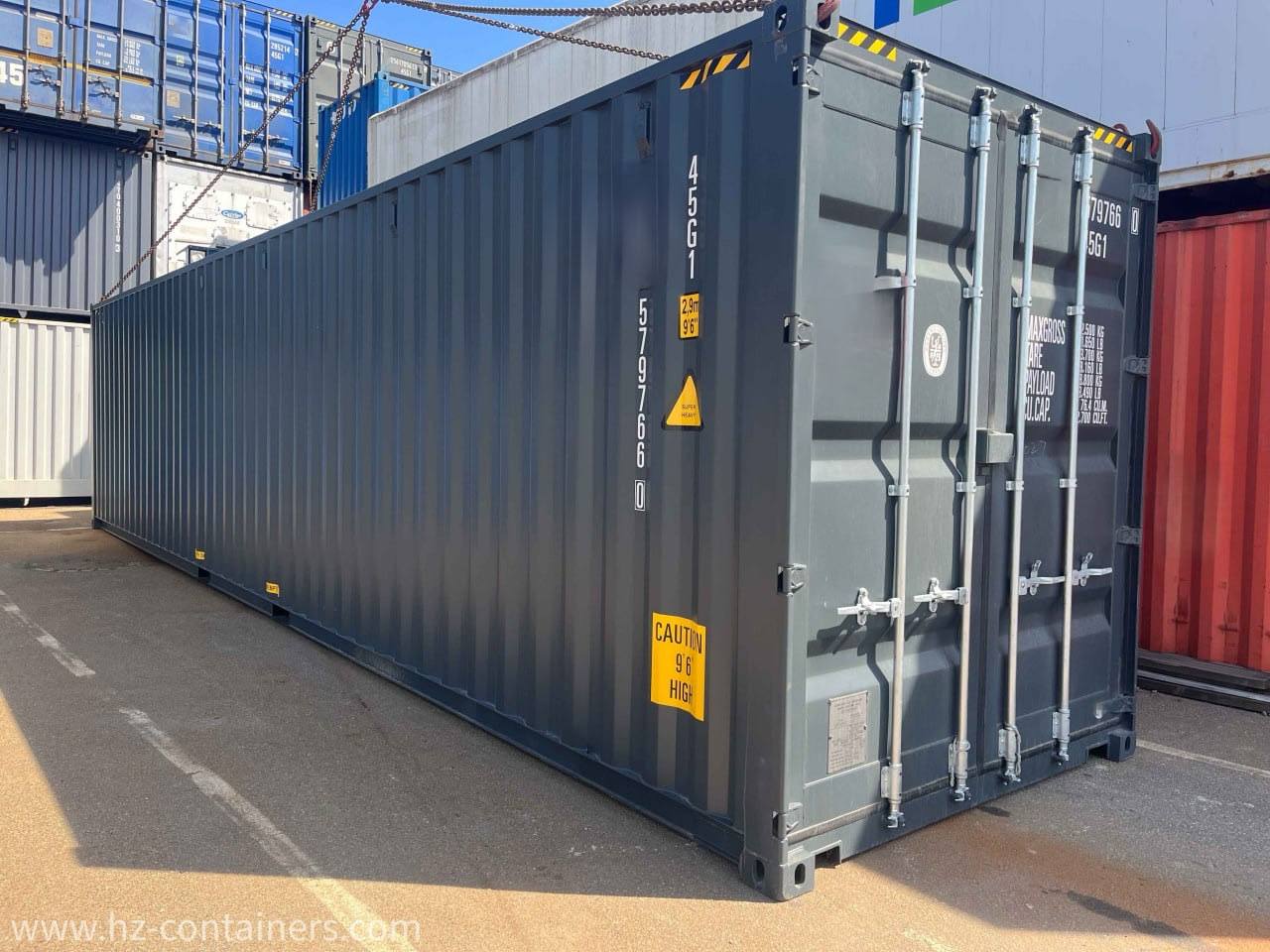 40-футовый морской контейнер High Cube, RAL 7016 (антрацитово-серый) — фото 3