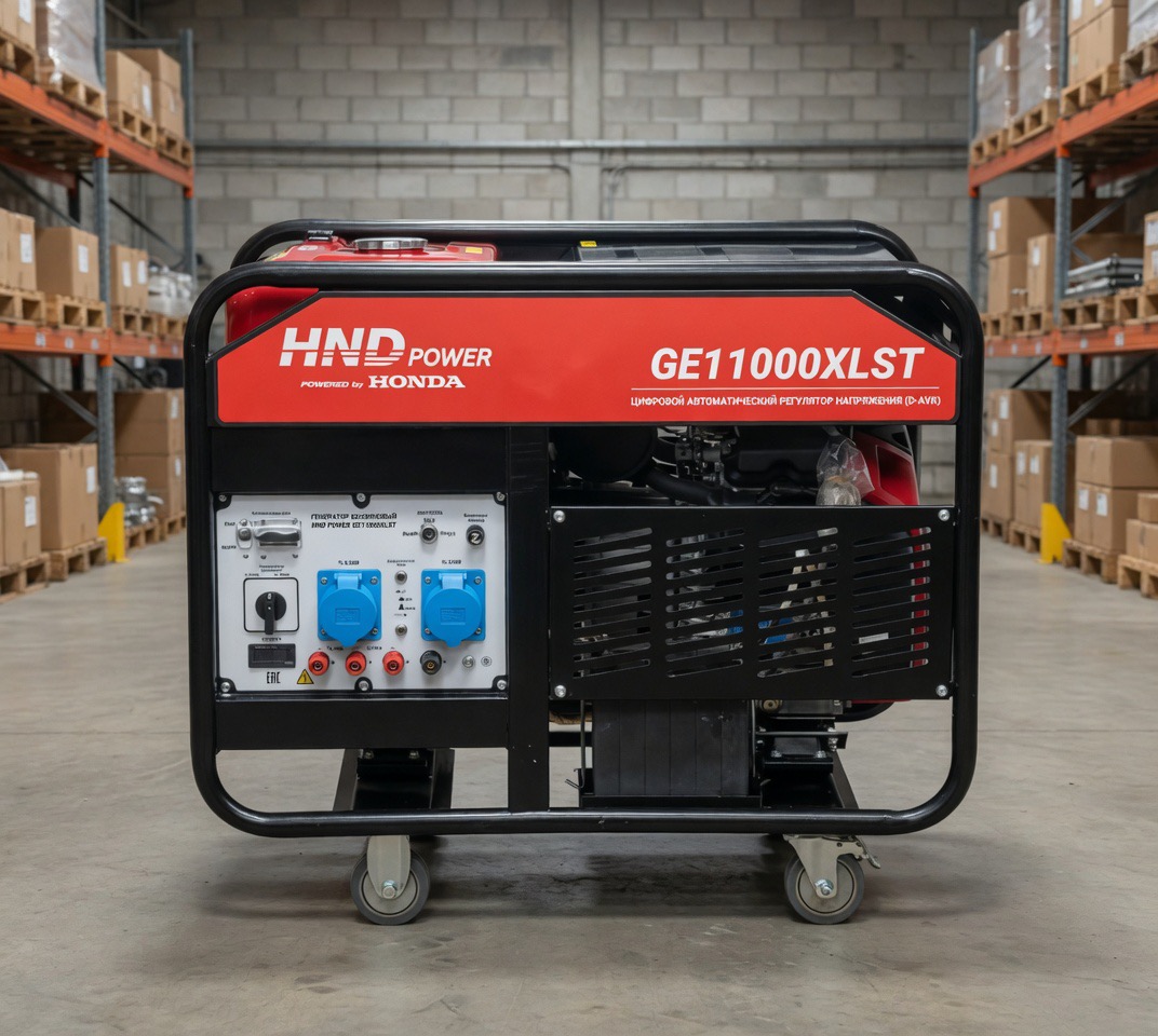 Бензиновый генератор HND GE 11000 XLST 11 кВт (220/380 В) с двигателем Honda — фото 4