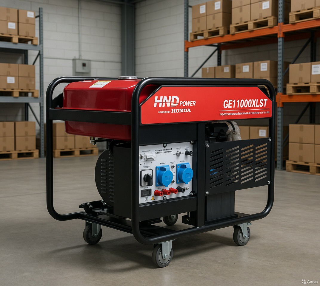 Бензиновый генератор HND GE 11000 XLST 11 кВт (220/380 В) с двигателем Honda — фото 6