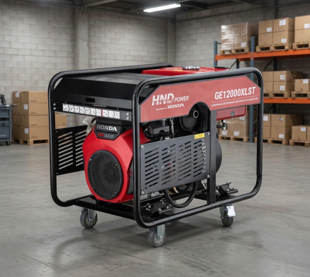 Бензиновый генератор HND GE 12000 XLST 12 кВт (220/380 В) с двигателем Honda GX690