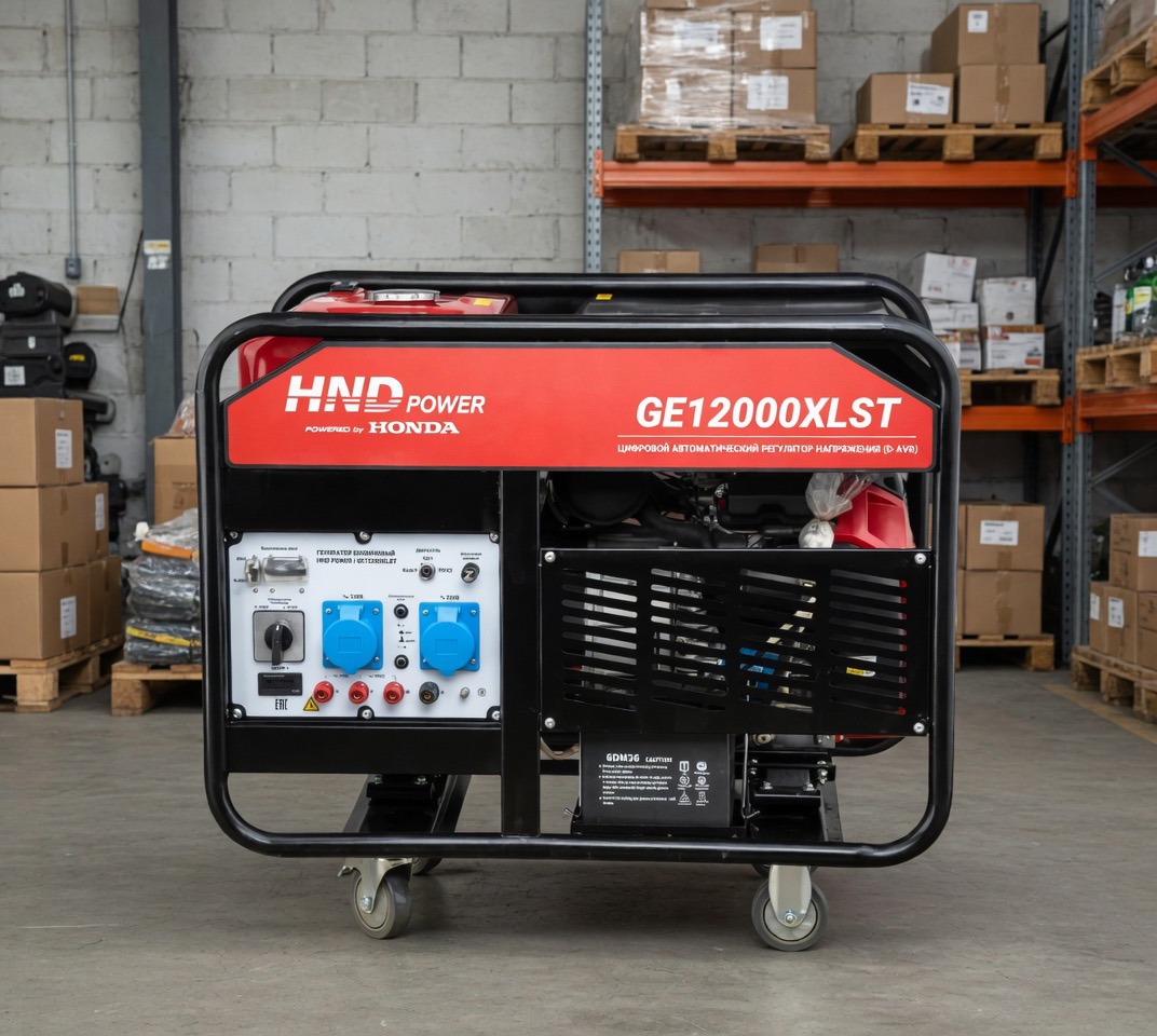 Бензиновый генератор HND GE 12000 XLST 12 кВт (220/380 В) с двигателем Honda GX690 — фото 4