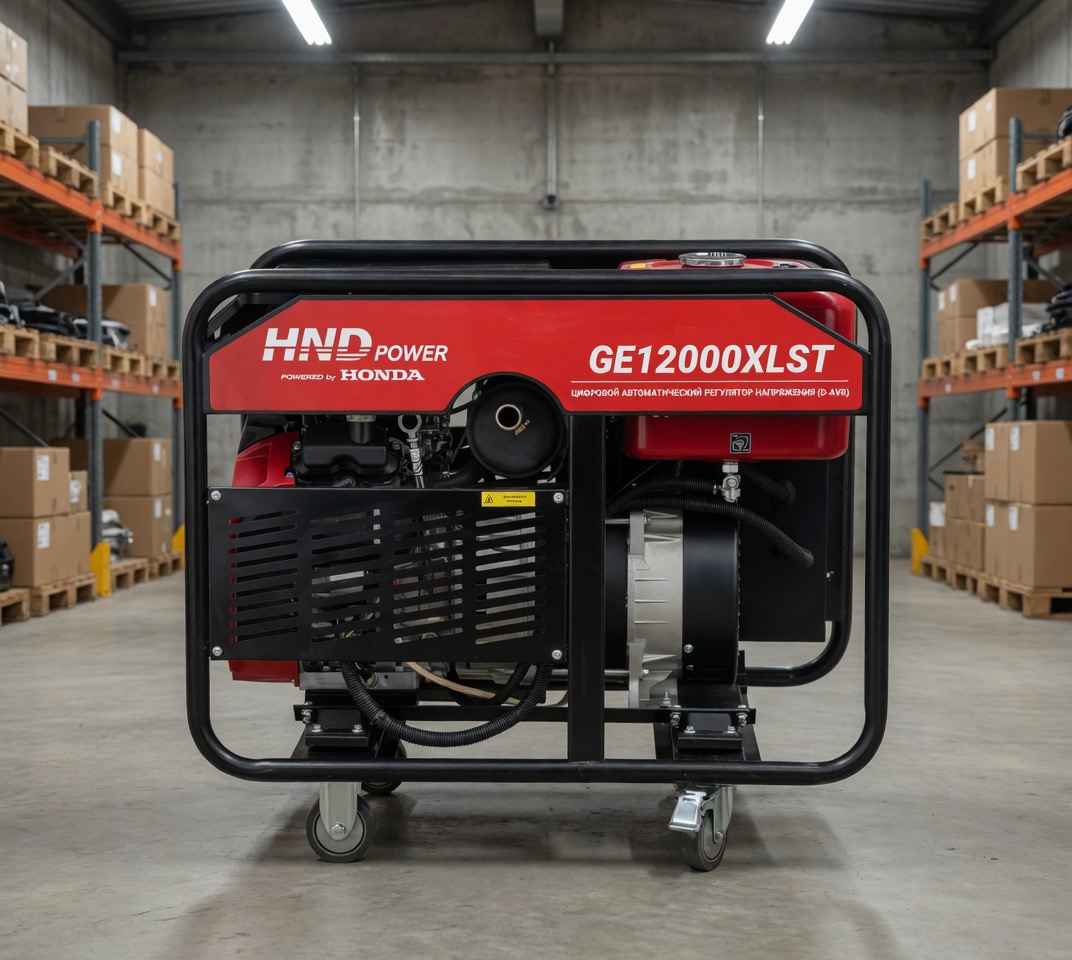 Бензиновый генератор HND GE 12000 XLST 12 кВт (220/380 В) с двигателем Honda GX690 — фото 6