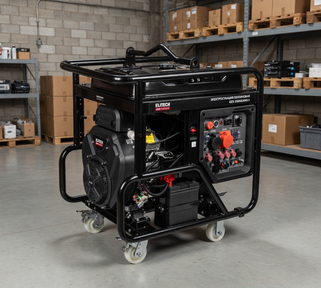 Бензогенератор REDVOLT EPB19000EA-T 17 кВт (220/380 В) Dual Power с электростартером